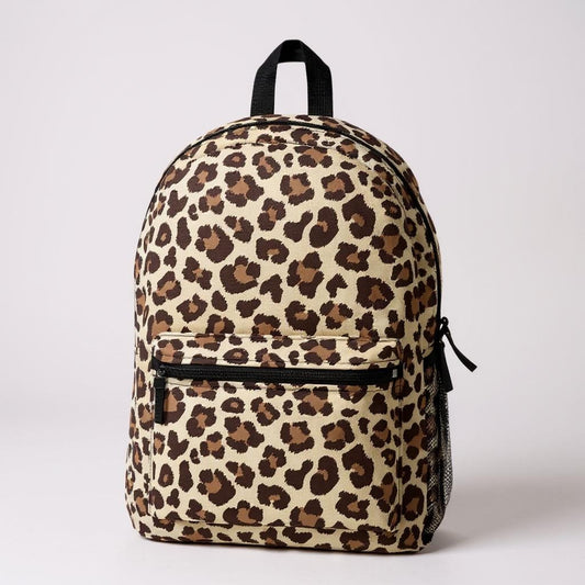 Leopard Print Backpack – Stylish Animal Print Bag for School, Travel, or Everyday Use – Lightweight & Waterproof - Mallard Moon Gift Shop