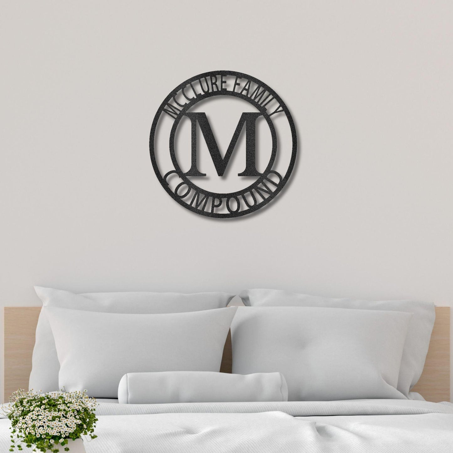 Letter Family Name Personalized Indoor Outdoor Steel Wall Sign Art - Mallard Moon Gift Shop