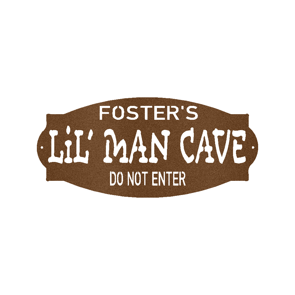 Lil Man Cave Personalized Name Indoor Outdoor Steel Wall Sign Metal Art Boy Room Decoration - Mallard Moon Gift Shop
