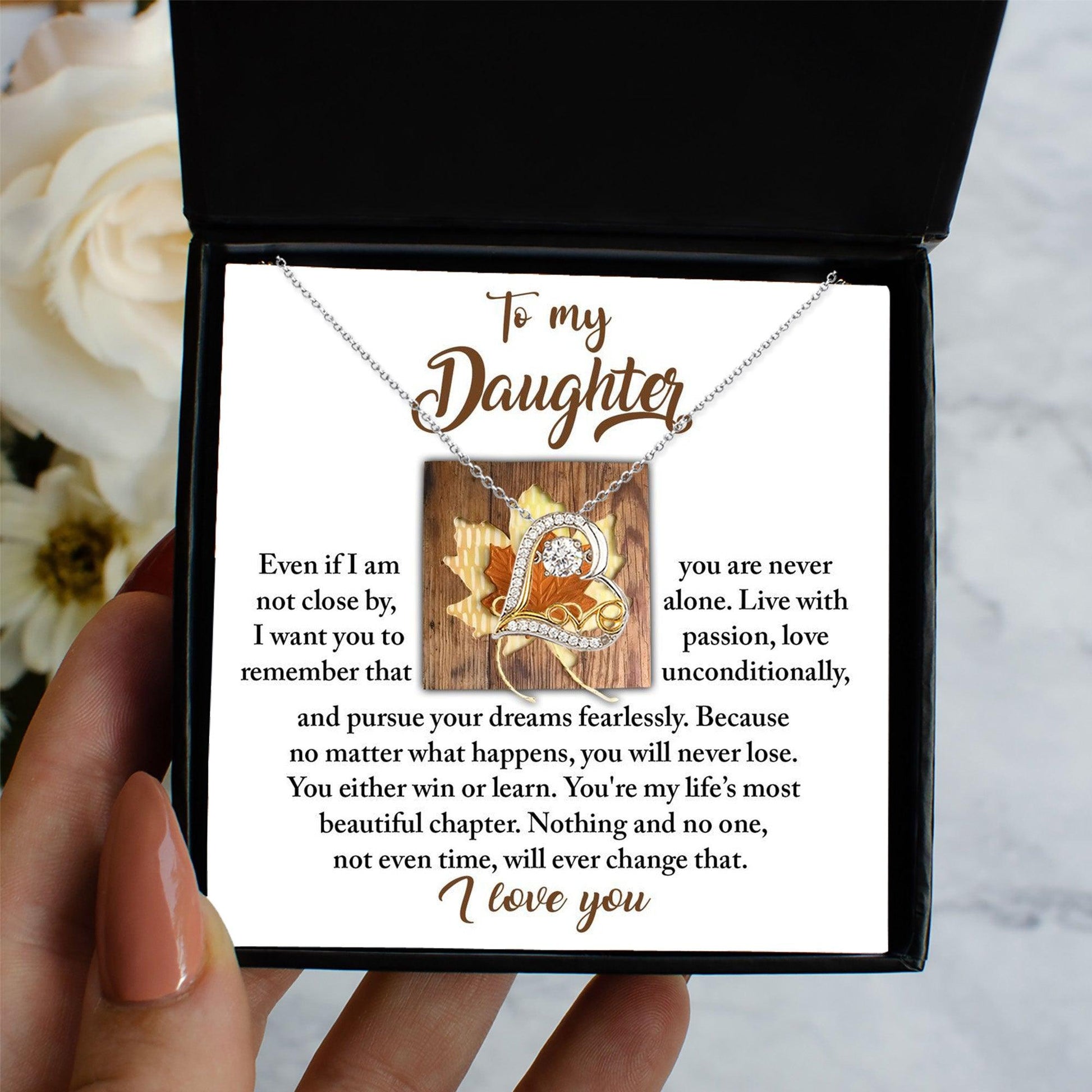 Daughter Birthday, Graduation, Christmas Inspirational Gift  - Live With Passion - Love Dancing Heart Pendant Necklace - Mallard Moon Gift Shop