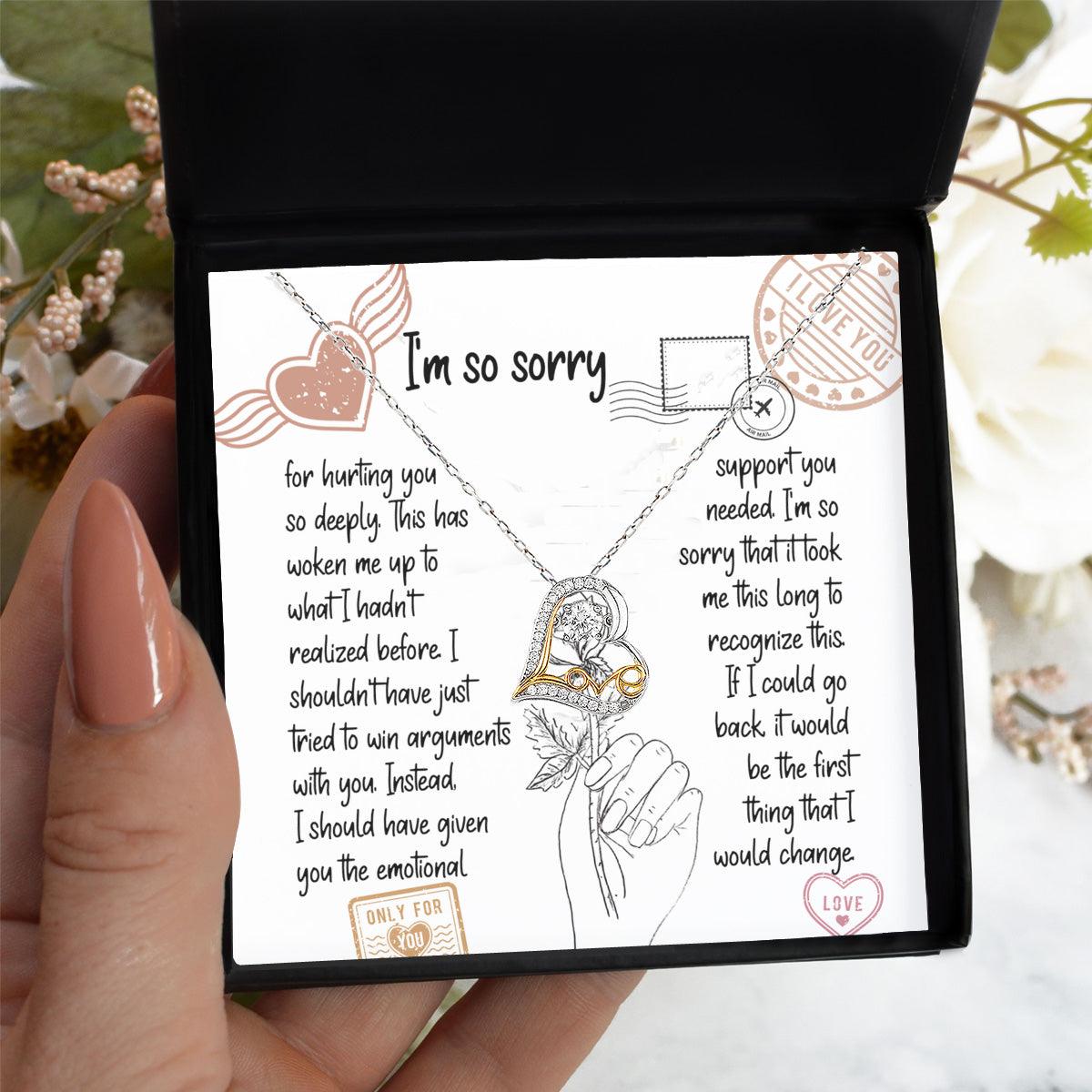 Apology Gift for Girlfriend, Wife, Soulmate, Emotional Support - Love Dancing Heart Pendant Necklace - Mallard Moon Gift Shop