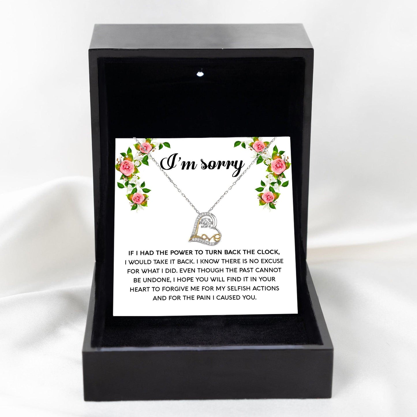Gift for Girlfriend, Wife - Sorry, Make It Right - Love Heart Pendant Necklace - Mallard Moon Gift Shop