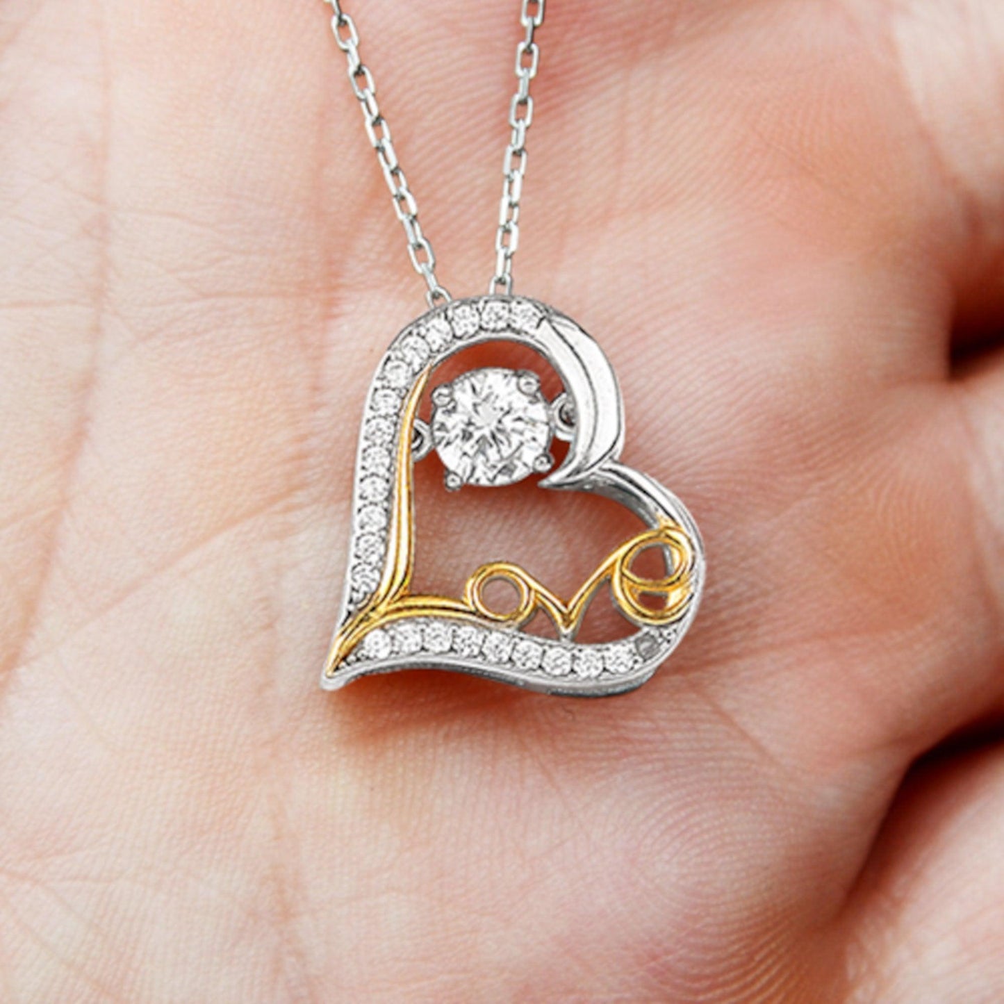Apology Gift for Girlfriend, Wife, Soulmate - Sorry, Cannot Erase - Love Dancing Heart Pendant Necklace - Mallard Moon Gift Shop