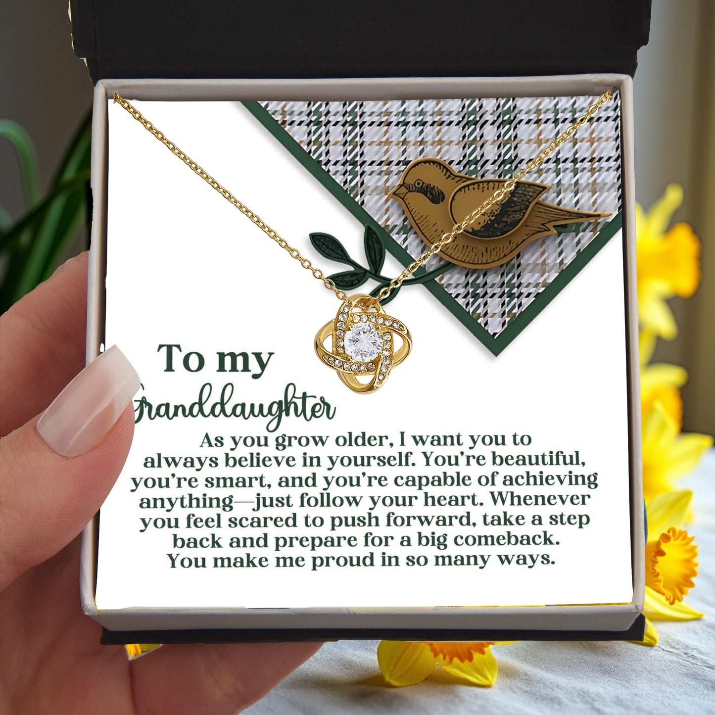 Gift for Granddaughter - A Big Comeback - Love Knot Pendant Necklace - Mallard Moon
