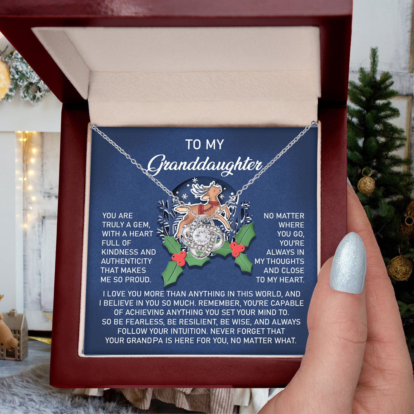 Gift for Granddaughter - Here For You - Love Knot Pendant Necklace - Mallard Moon Gift Shop