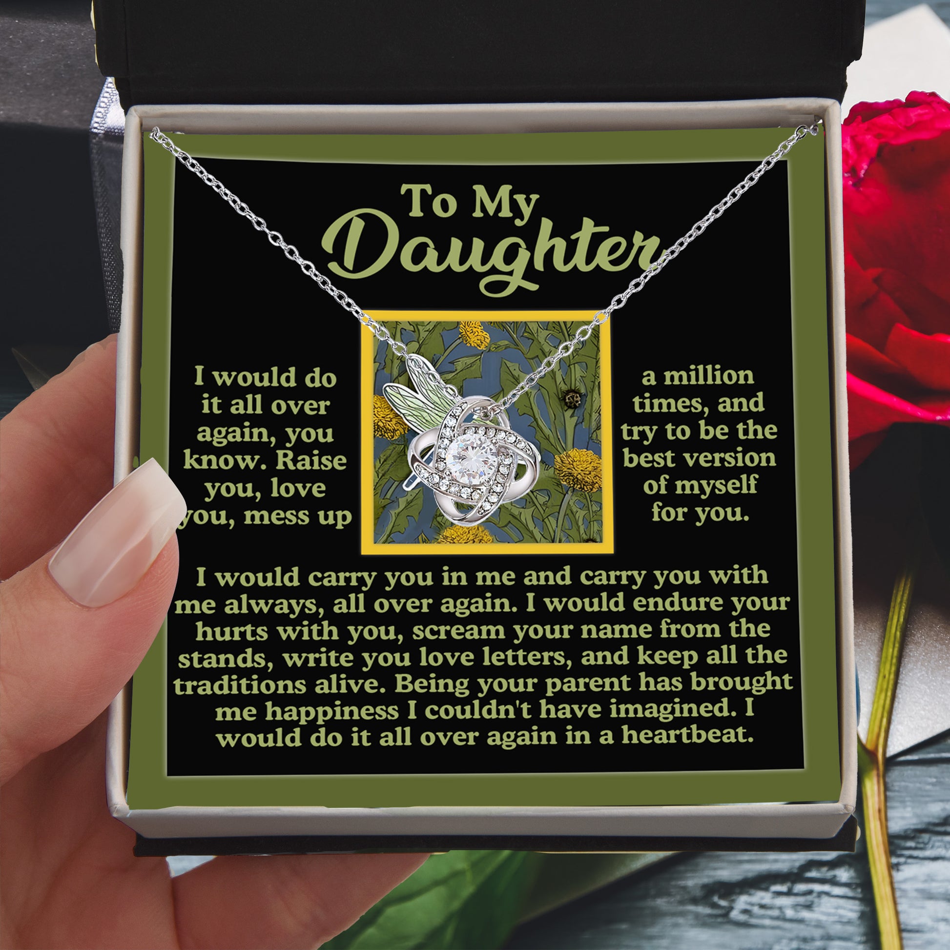 Gift for Daughter - All Over Again - Love Knot Pendant Necklace - Mallard Moon
