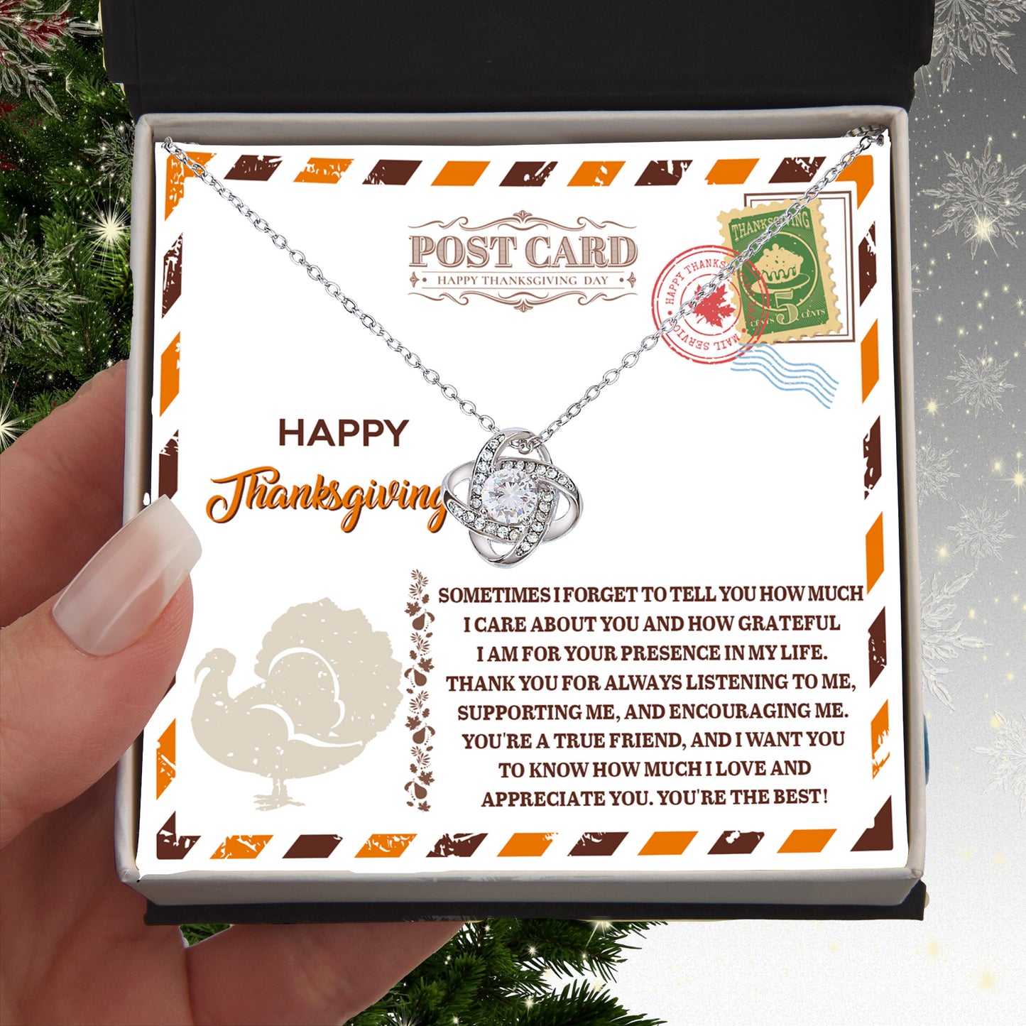 Gift for Thanksgiving - A True Friend - Love Knot Pendant Necklace - Mallard Moon