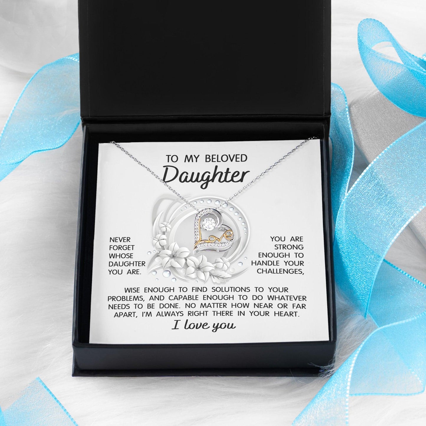 Daughter - I'm Always in Your Heart - Pendant Necklace Wedding Birthday Graduation Gift - Mallard Moon Gift Shop