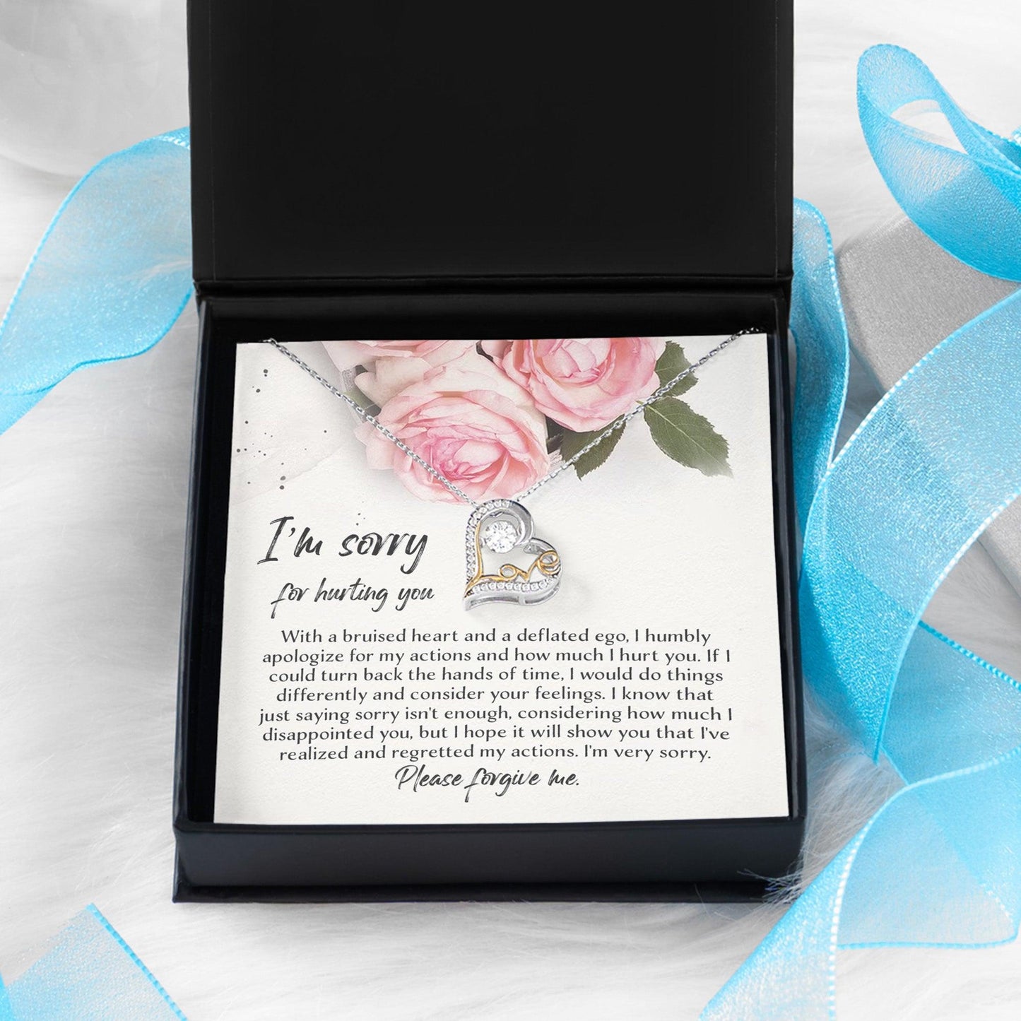 Apology Gift - Sorry, Regretted My Actions - Love Dancing Heart Pendant Necklace - Mallard Moon Gift Shop