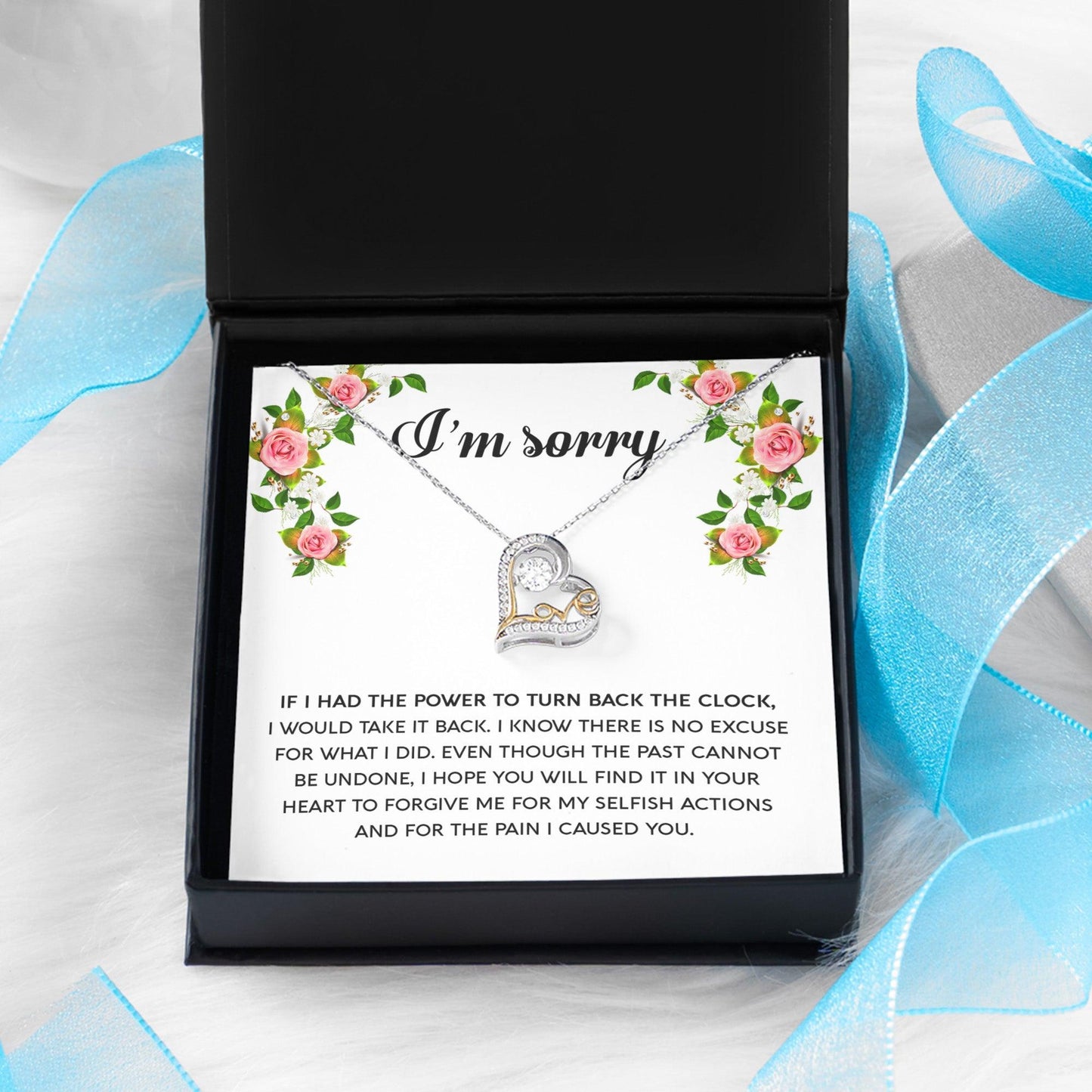 Gift for Girlfriend, Wife - Sorry, Make It Right - Love Heart Pendant Necklace - Mallard Moon Gift Shop