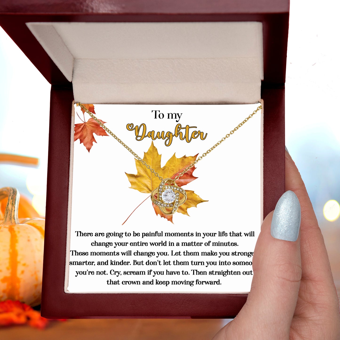 Gift for Daughter - Make You Stronger - Love Knot Pendant Necklace - Mallard Moon