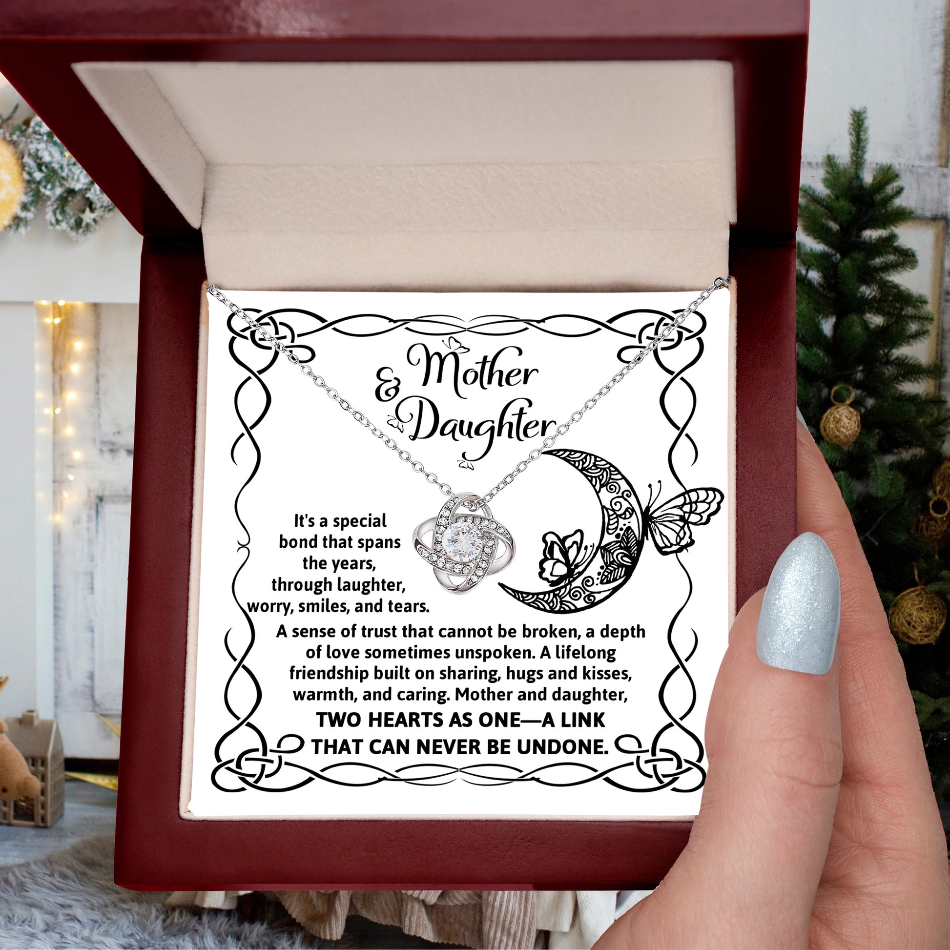 Mother and Daughter - A Special Bond Love Knot Pendant Necklace - Mallard Moon