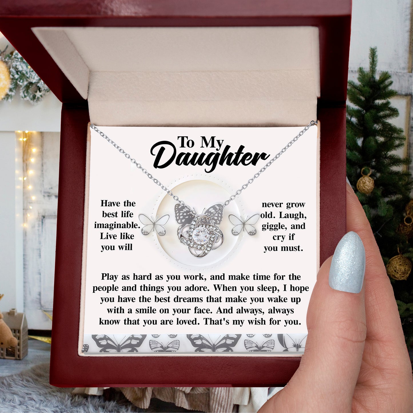 Gift for Daughter - My Wish For You - Love Knot Pendant Necklace - Mallard Moon