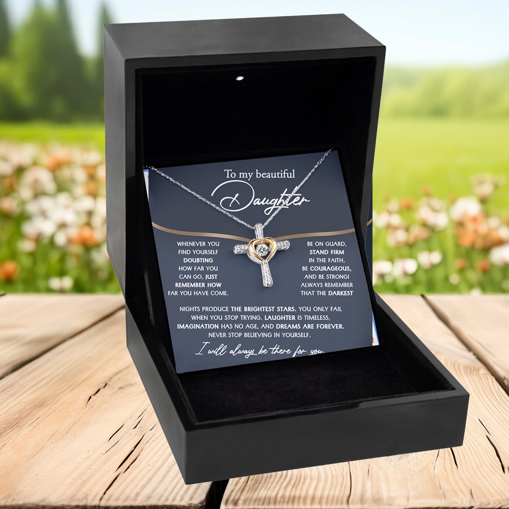 Daughter Gift for Birthday, Graduation, Christmas - Brightest Stars - Cross Pendant Necklace - Mallard Moon Gift Shop