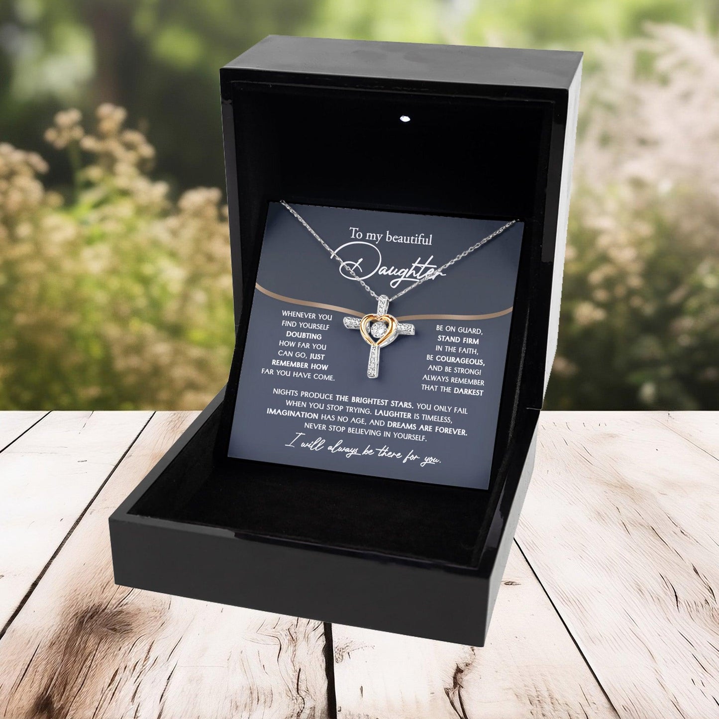 Daughter Gift for Birthday, Graduation, Christmas - Brightest Stars - Cross Pendant Necklace - Mallard Moon Gift Shop