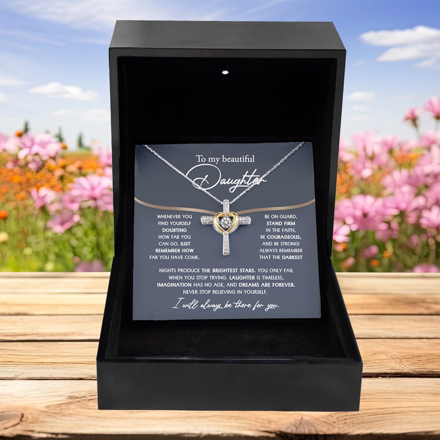 Daughter Gift for Birthday, Graduation, Christmas - Brightest Stars - Cross Pendant Necklace - Mallard Moon Gift Shop