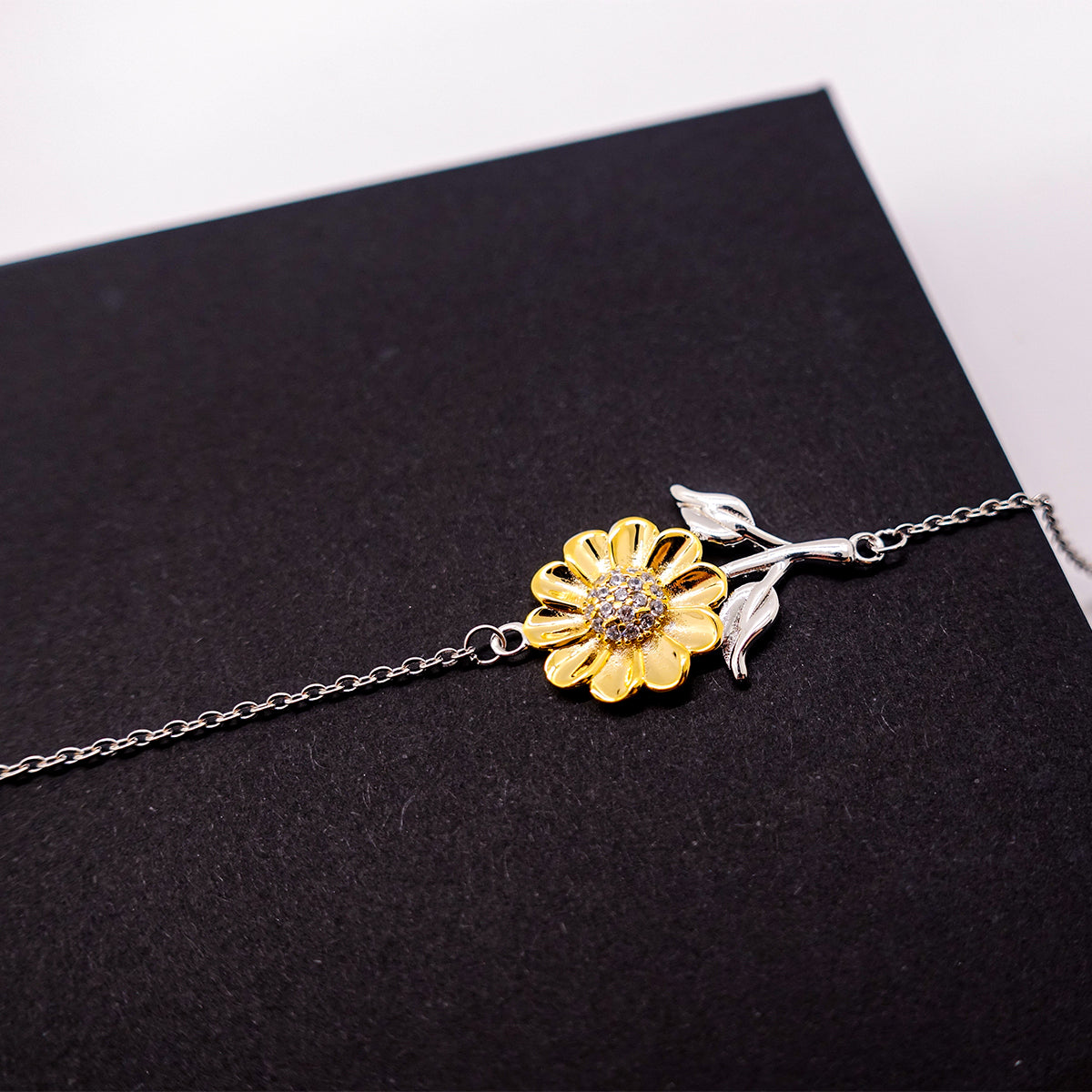 Sunflower Bracelet for Women & Teens – Sterling Silver with 18K Gold-Plated Petals – Inspirational Jewelry Gift with Motivational Message Card