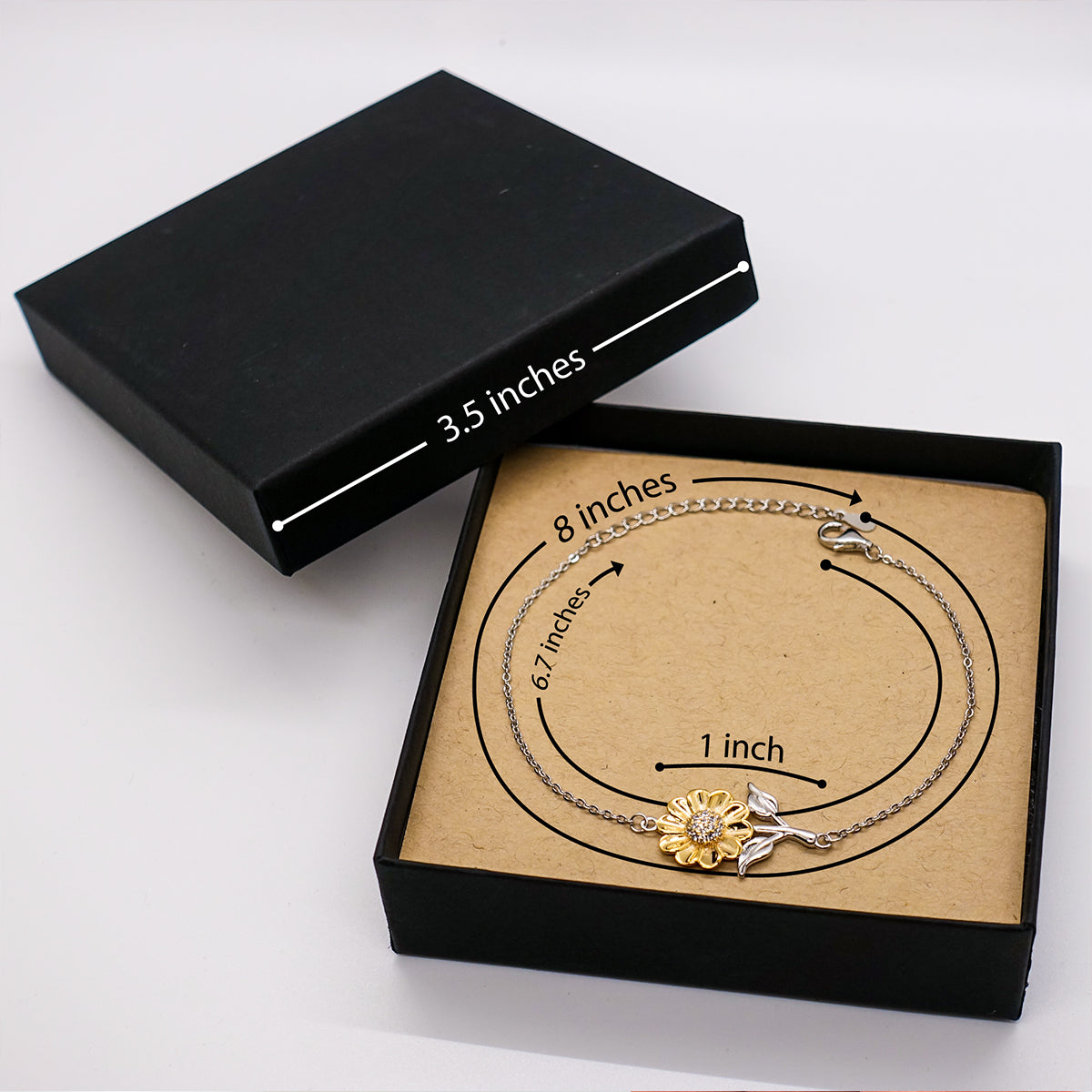 Sunflower Bracelet for Women & Teens – Sterling Silver with 18K Gold-Plated Petals – Inspirational Jewelry Gift with Motivational Message Card