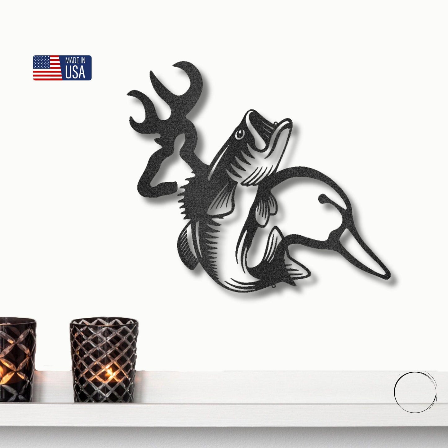 Wildlife Calling Fishing Deer Duck Hunting Metal Art Wall Sign - Mallard Moon Gift Shop