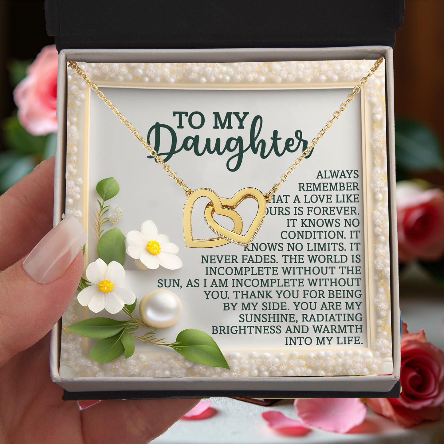 Gift for Daughter - You Are My Sunshine- Interlocking Hearts Necklace - Mallard Moon Gift Shop