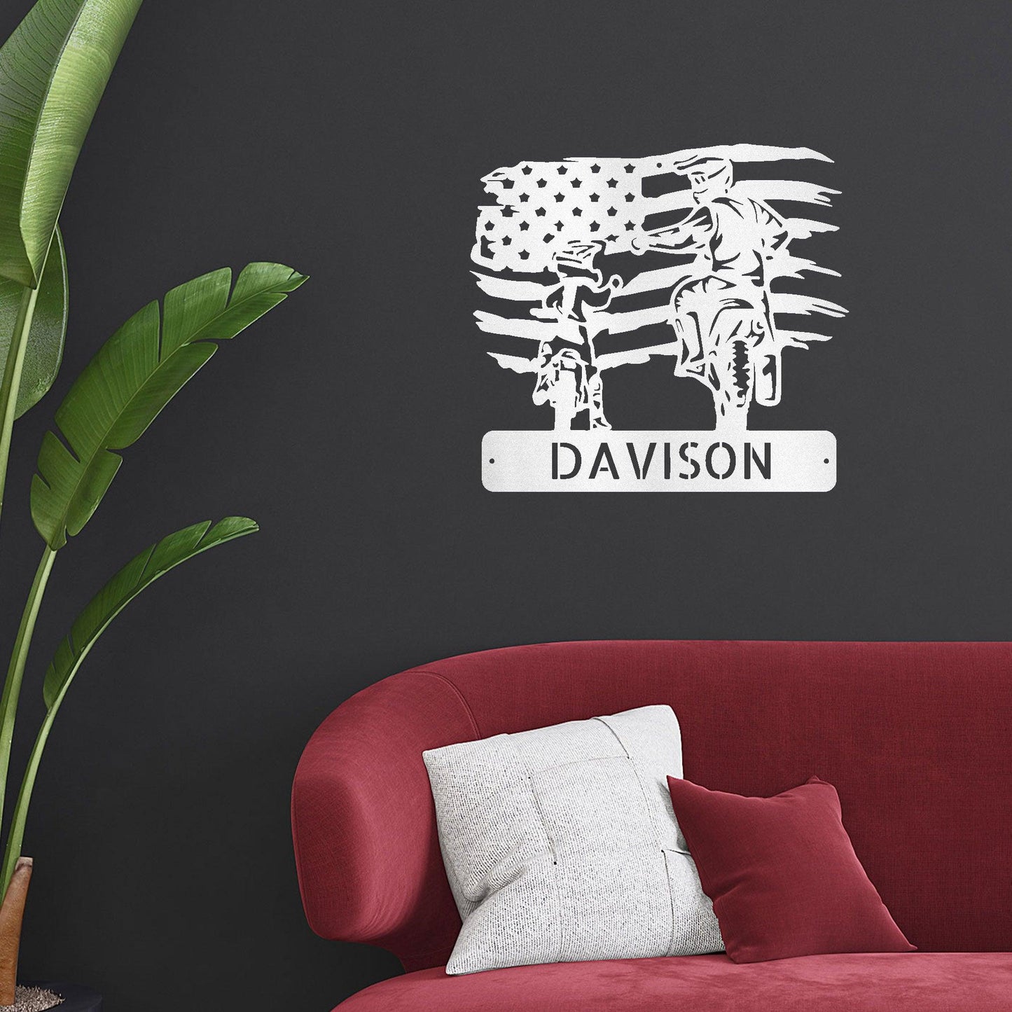 American Motocross Family Monogram Indoor Outdoor Steel Wall Sign - Mallard Moon Gift Shop