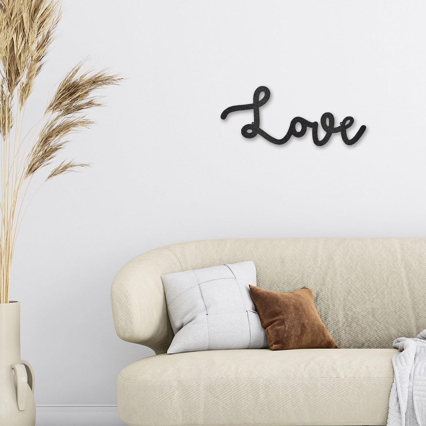 Love Script Metal Word Art Wall Sign - Mallard Moon Gift Shop