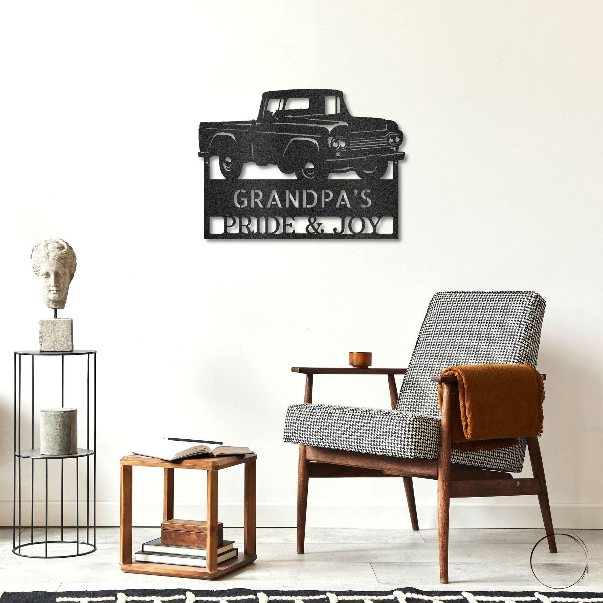Classic Pickup Truck Custom Name Metal Wall Art - Mallard Moon Gift Shop