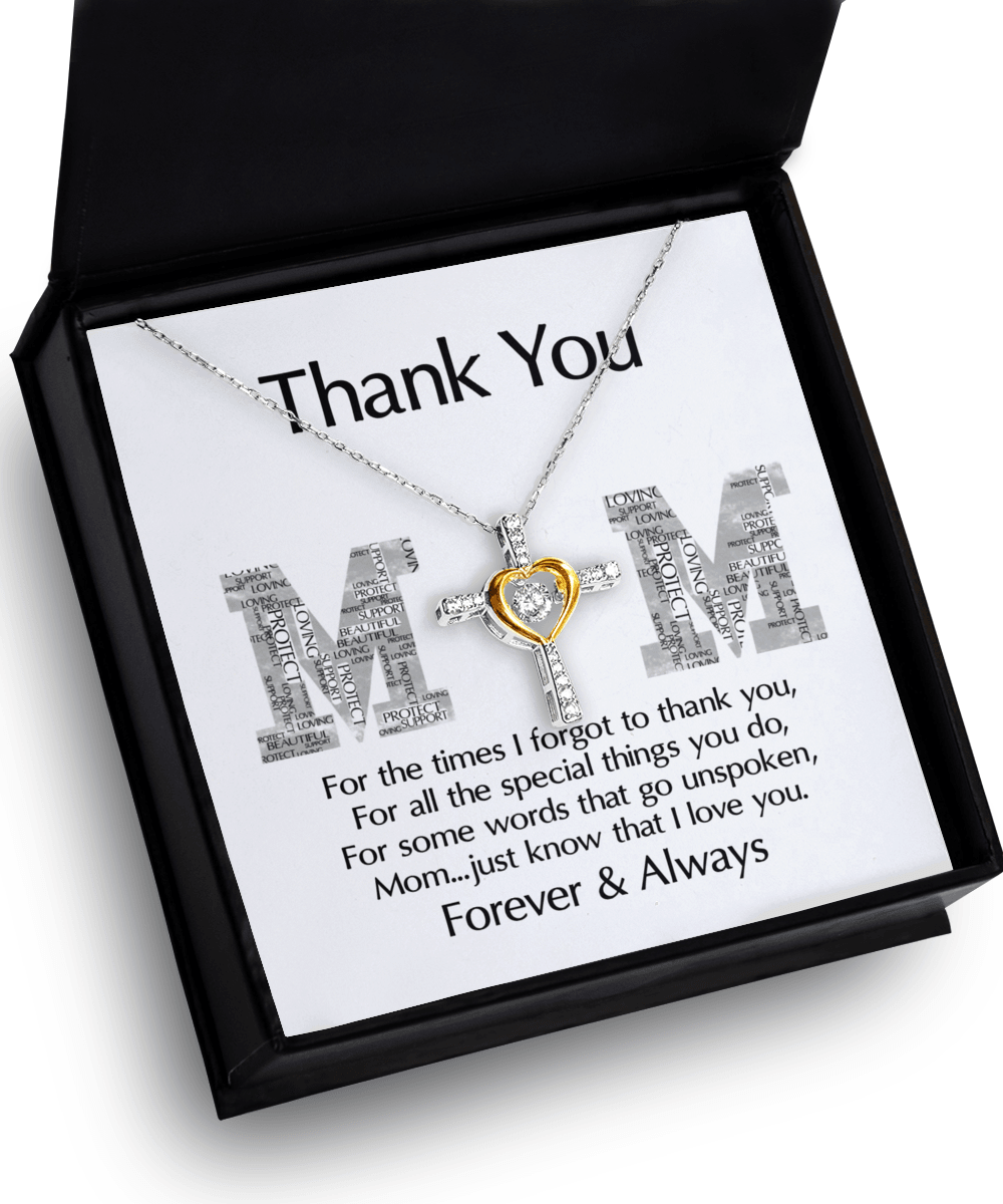 Gift for Mom - Thank You For Everything You Do Cross Pendant Necklace - Mallard Moon Gift Shop