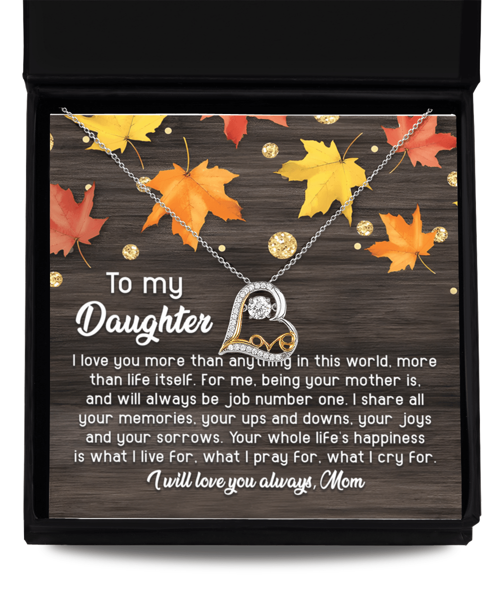 Daughter Birthday, Graduation, Christmas Gift - Job Number One - Love Dancing Heart Pendant Necklace - Mallard Moon Gift Shop