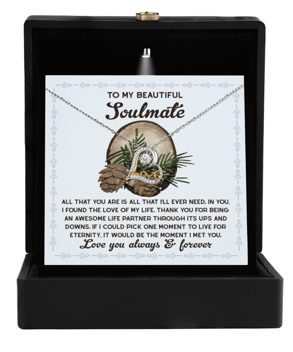 Gift for Soulmate - One Moment - Love Dancing Heart Pendant Necklace - Mallard Moon Gift Shop