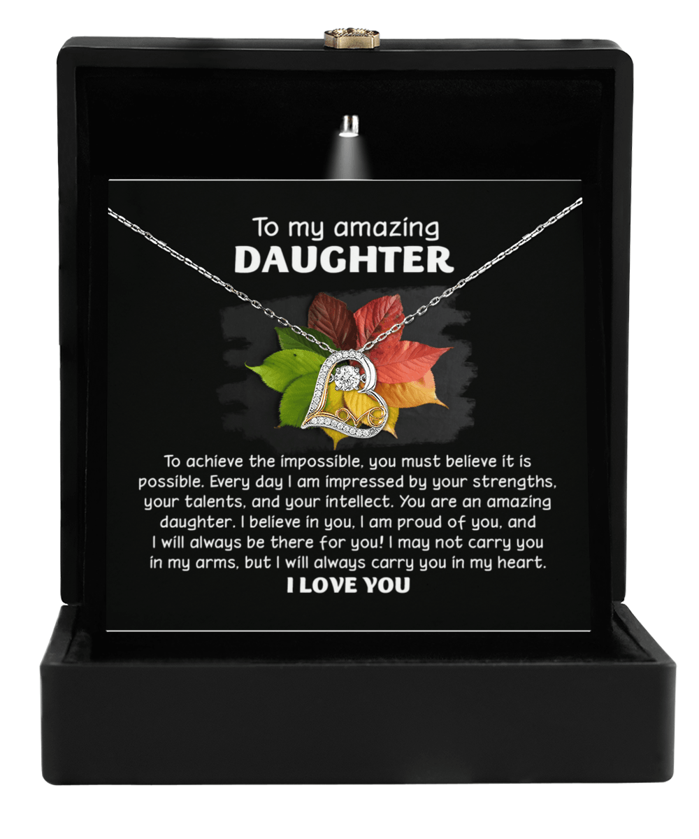 Daughter Birthday, Graduation, Christmas Gift - It Is Possible - Love Dancing Heart Pendant Necklace - Mallard Moon Gift Shop