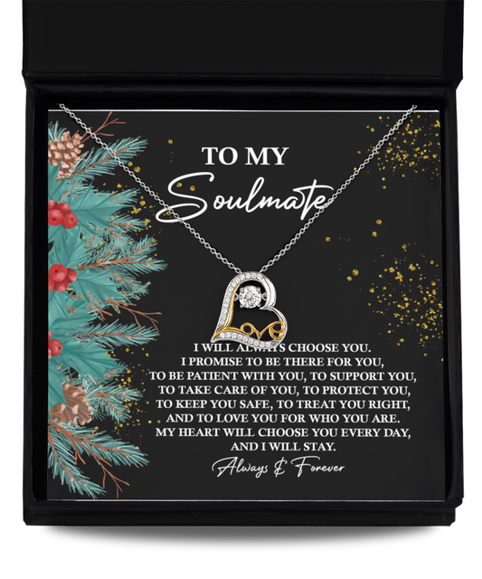 Soulmate Romantic Gift - Treat You Right - Love Dancing Heart Pendant Necklace - Mallard Moon Gift Shop