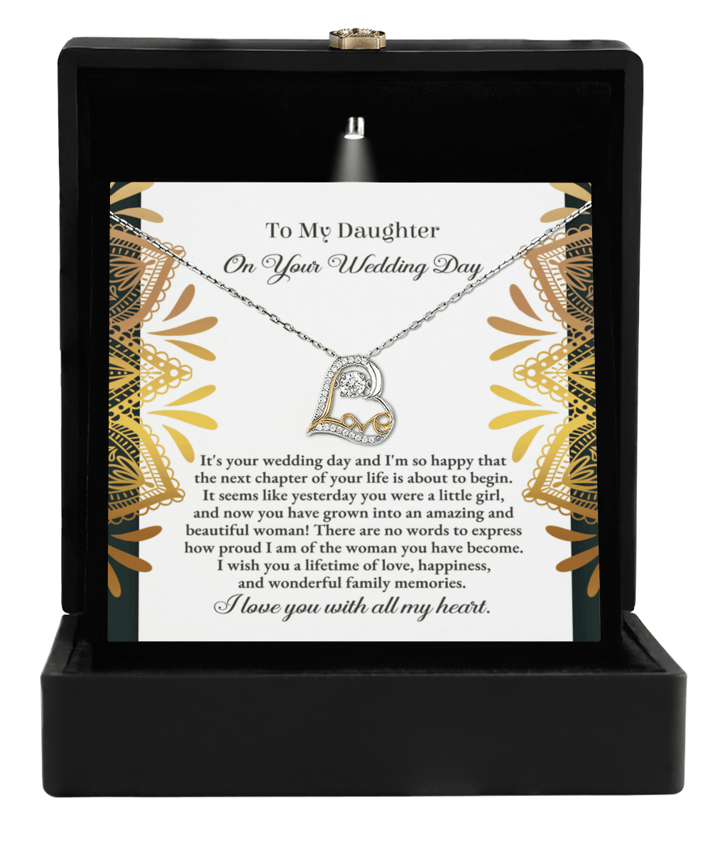 Daughter Wedding Day Gift - A Little Girl - Love Dancing Heart Pendant Necklace - Mallard Moon Gift Shop