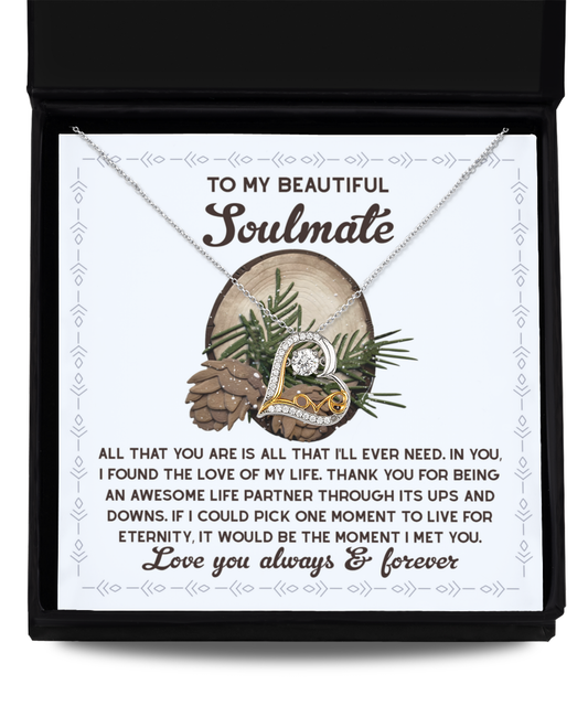 Gift for Soulmate - One Moment - Love Dancing Heart Pendant Necklace - Mallard Moon Gift Shop