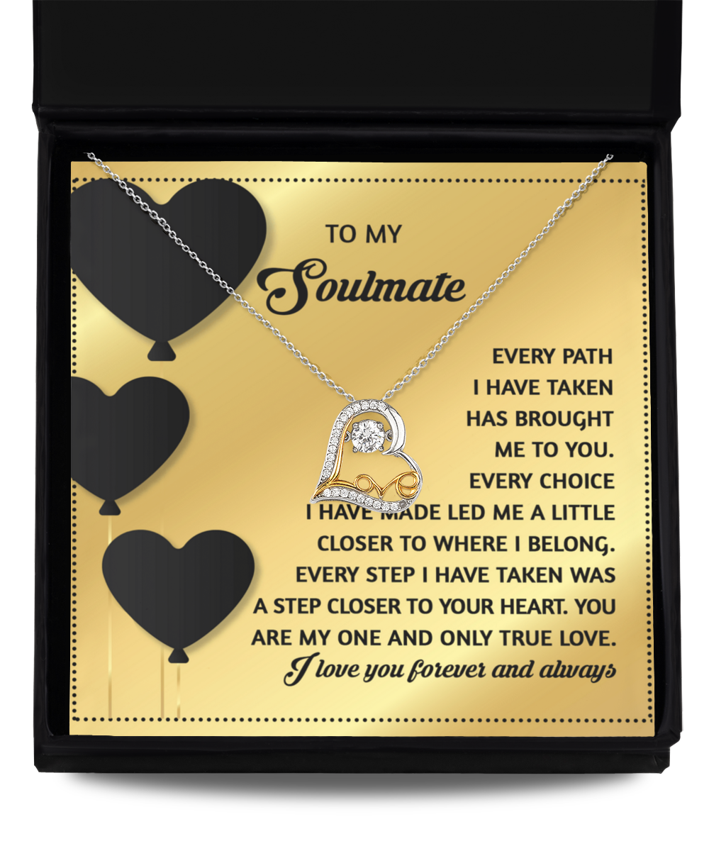 To My Soulmate - Love Dancing Heart Necklace – A Romantic Valentine’s Gift for Your One True Love - Mallard Moon Gift Shop