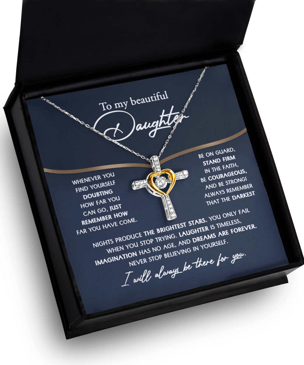 Daughter Gift for Birthday, Graduation, Christmas - Brightest Stars - Cross Pendant Necklace - Mallard Moon Gift Shop