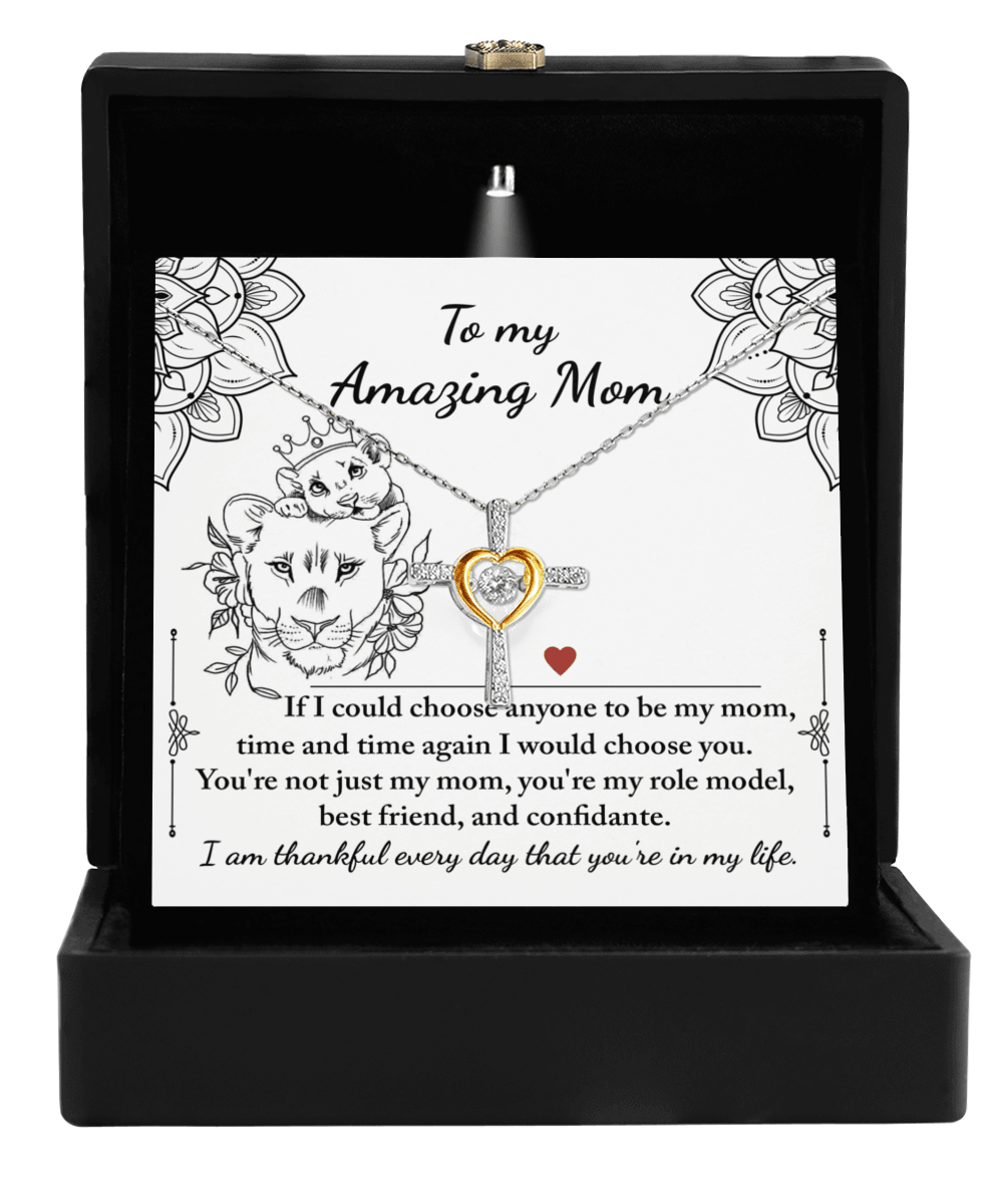 To My Amazing Mom You are my Best Friend, Role Model, and Confidante Cross Pendant Necklace - Mallard Moon Gift Shop