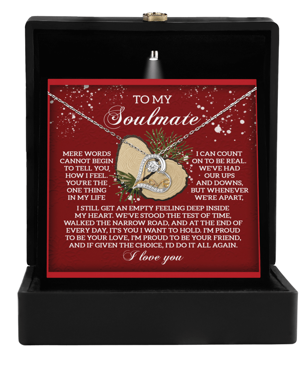 To My Soulmate We've Stood the Test of Time Christmas Anniversary Heart Pendant Necklace for Wife Girlfriend Jewelry - Mallard Moon Gift Shop