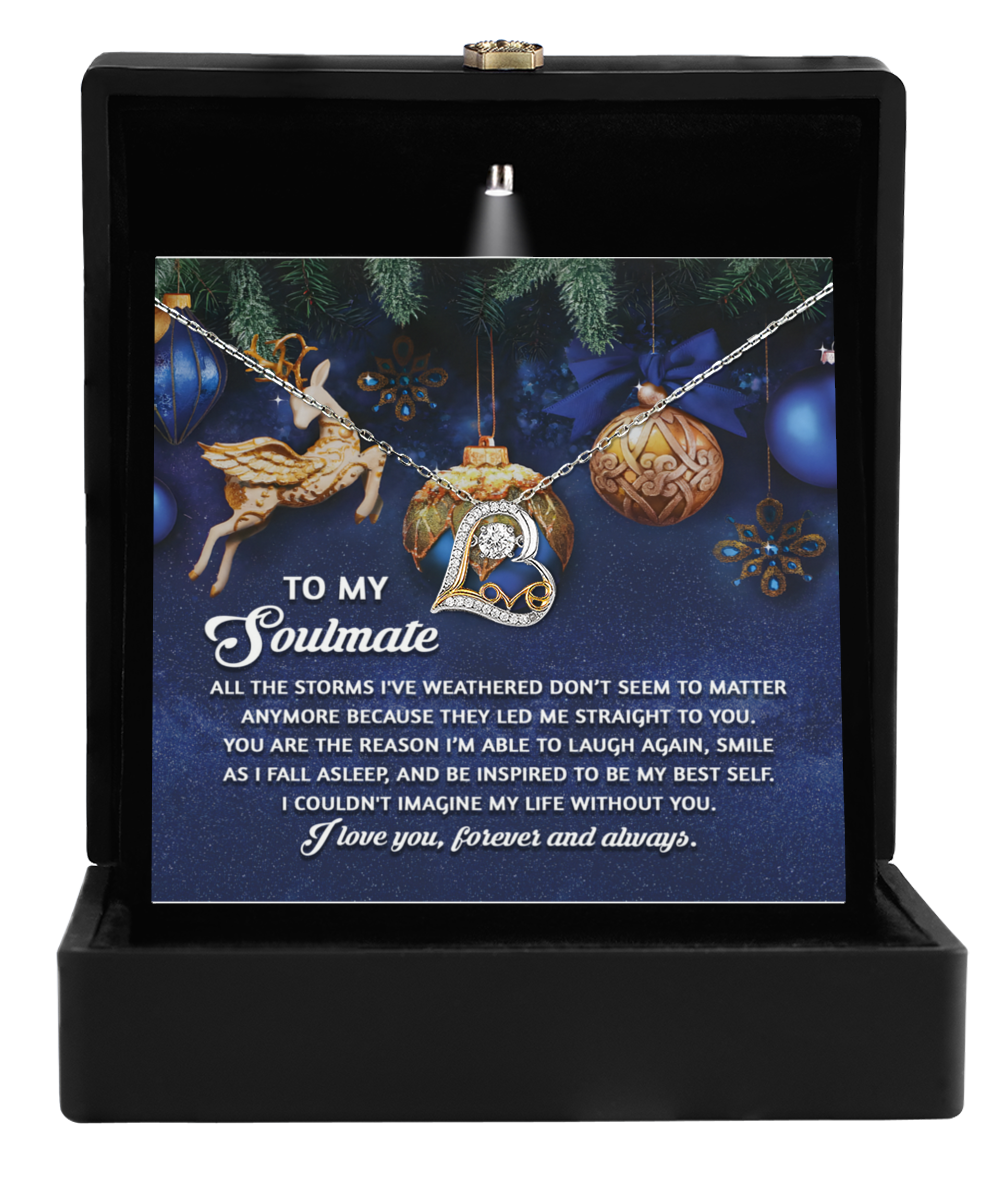 Soulmate Romantic Gift - Straight To You - Love Dancing Heart Pendant Necklace - Mallard Moon Gift Shop