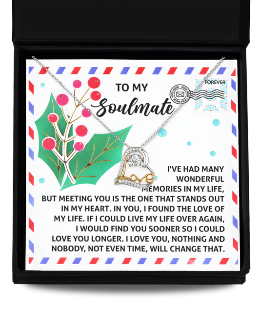 Gift for Soulmate - Love You Longer - Love Dancing Heart Pendant Necklace - Mallard Moon Gift Shop