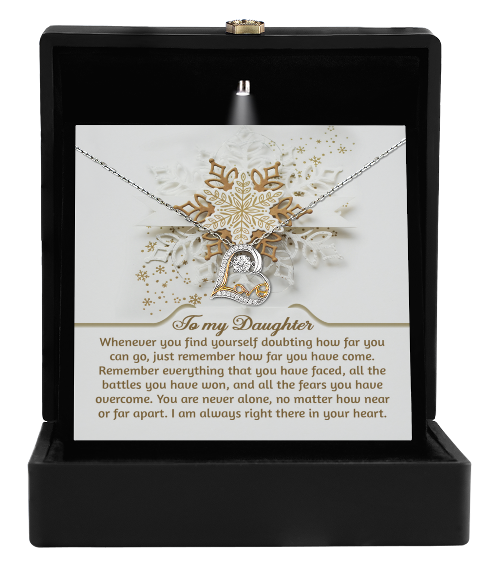 Gift for Daughter - You Are Never Alone - Dancing Heart Pendant Necklace - Mallard Moon Gift Shop