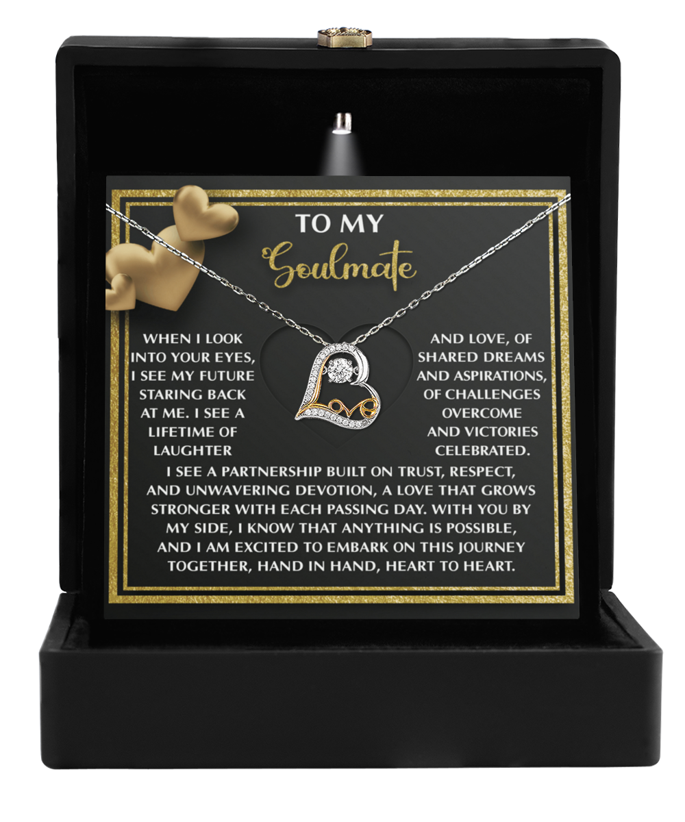 To My Soulmate - Love Dancing Heart Necklace – A Meaningful Valentine’s Gift Celebrating Trust, Devotion, and Shared Dreams - Mallard Moon Gift Shop