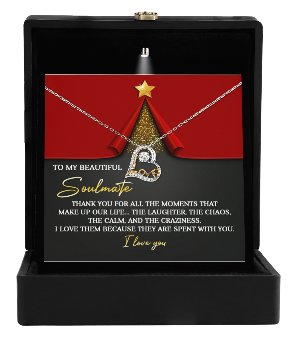 Gift for Soulmate - The Moments - Love Dancing Heart Pendant Necklace - Mallard Moon Gift Shop