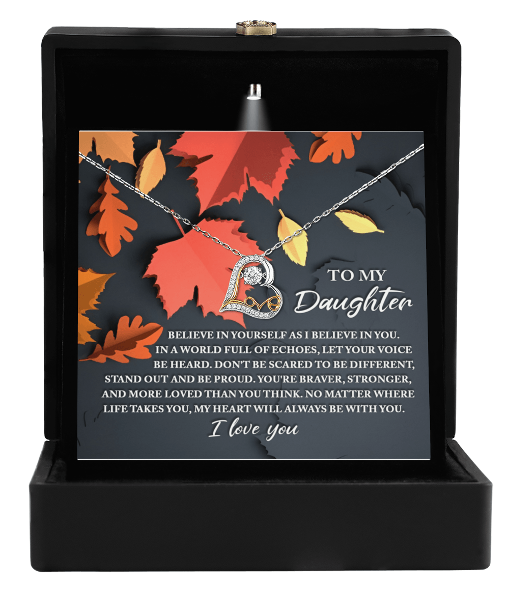 Daughter Birthday, Graduation, Christmas Gift - To Be Different - Love Dancing Heart Pendant Necklace - Mallard Moon Gift Shop