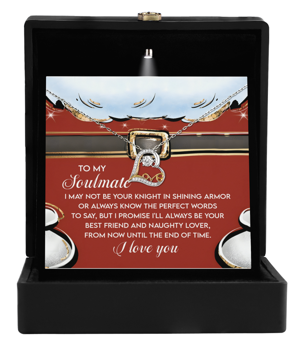 Soulmate Romantic Gift - Naughty Lover - Love Dancing Heart Pendant Necklace - Mallard Moon Gift Shop