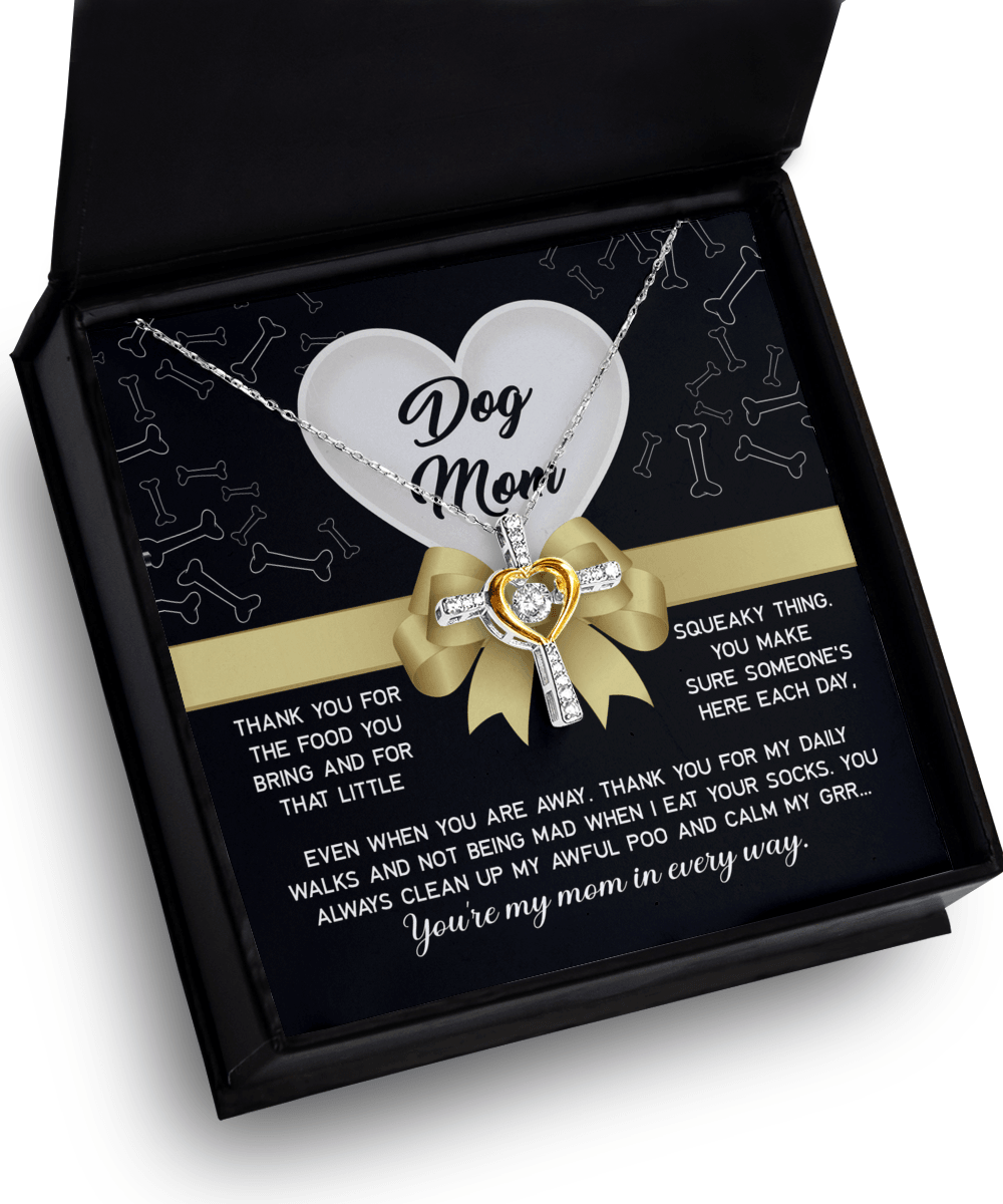 Dear Dog Mom Thank You For That Squeaky Thing Cross Pendant Necklace - Mallard Moon Gift Shop