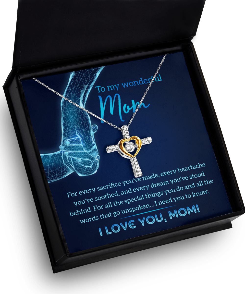 Gift for Mom You Stood Behind My Dreams Cross Pendant Necklace - Mallard Moon Gift Shop