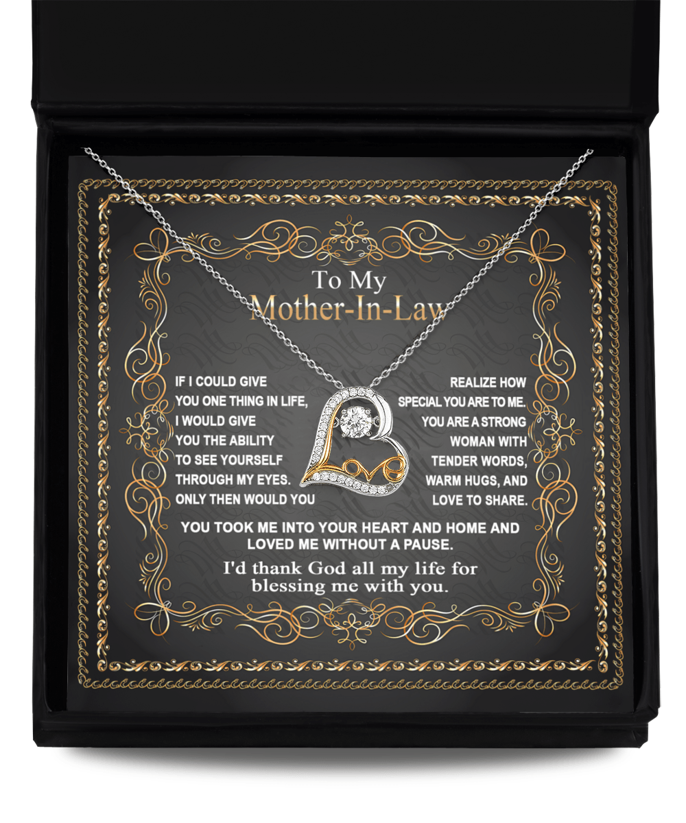 Mother-in-Law Gift You Took Me Into Your Heart and Home Heart Pendant Necklace - Mallard Moon Gift Shop