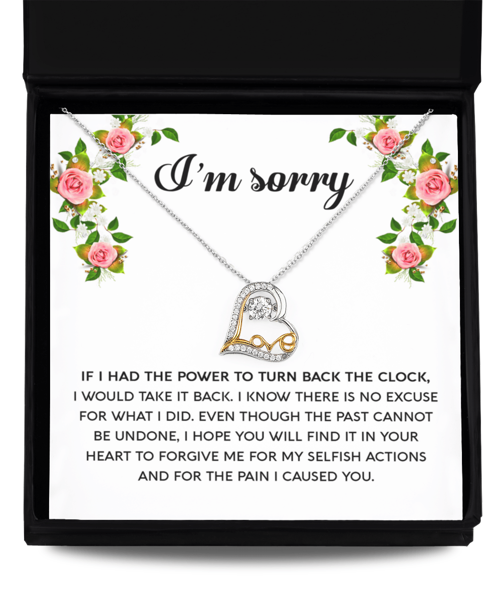 Gift for Girlfriend, Wife - Sorry, Make It Right - Love Heart Pendant Necklace - Mallard Moon Gift Shop
