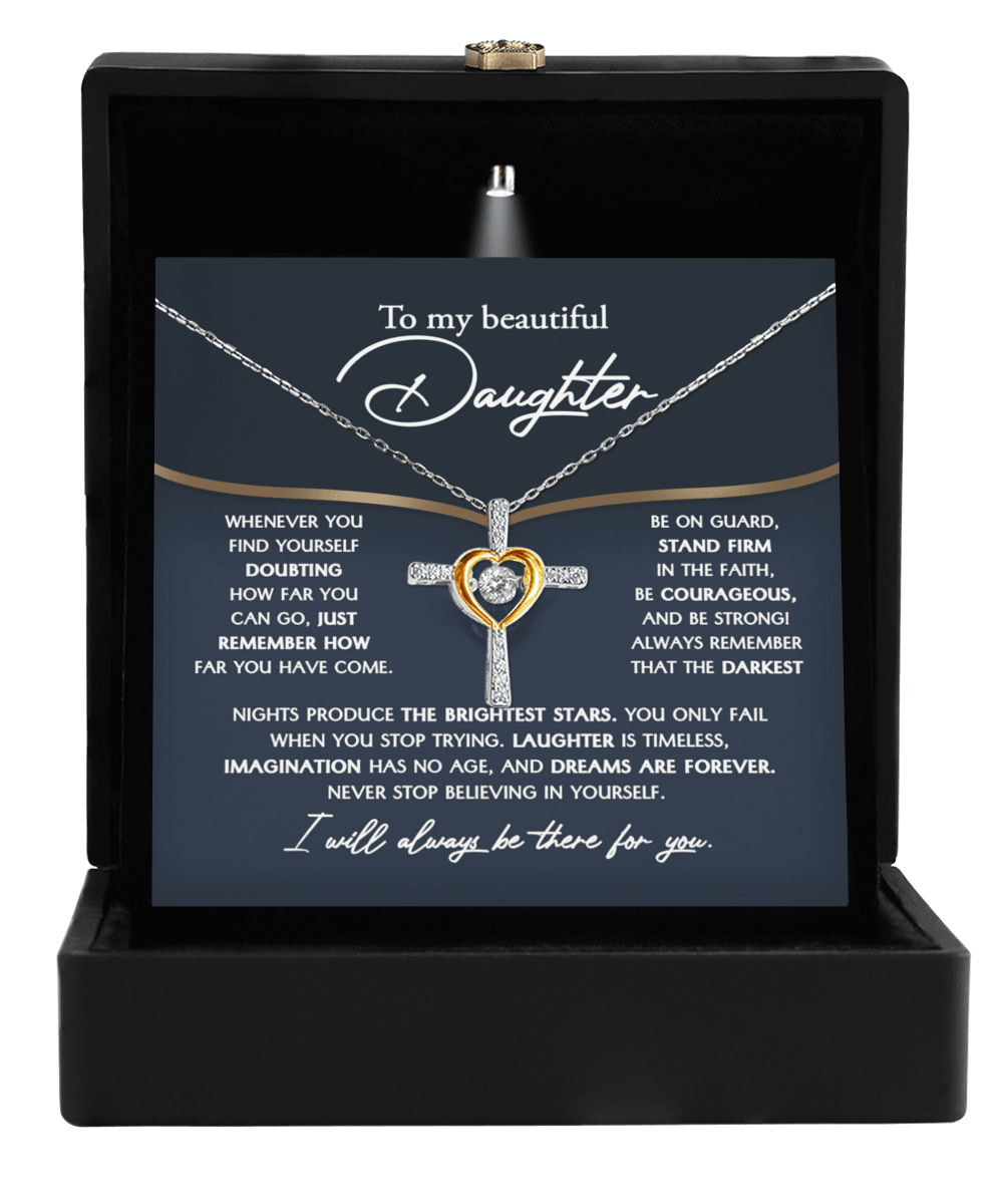 Daughter Gift for Birthday, Graduation, Christmas - Brightest Stars - Cross Pendant Necklace - Mallard Moon Gift Shop